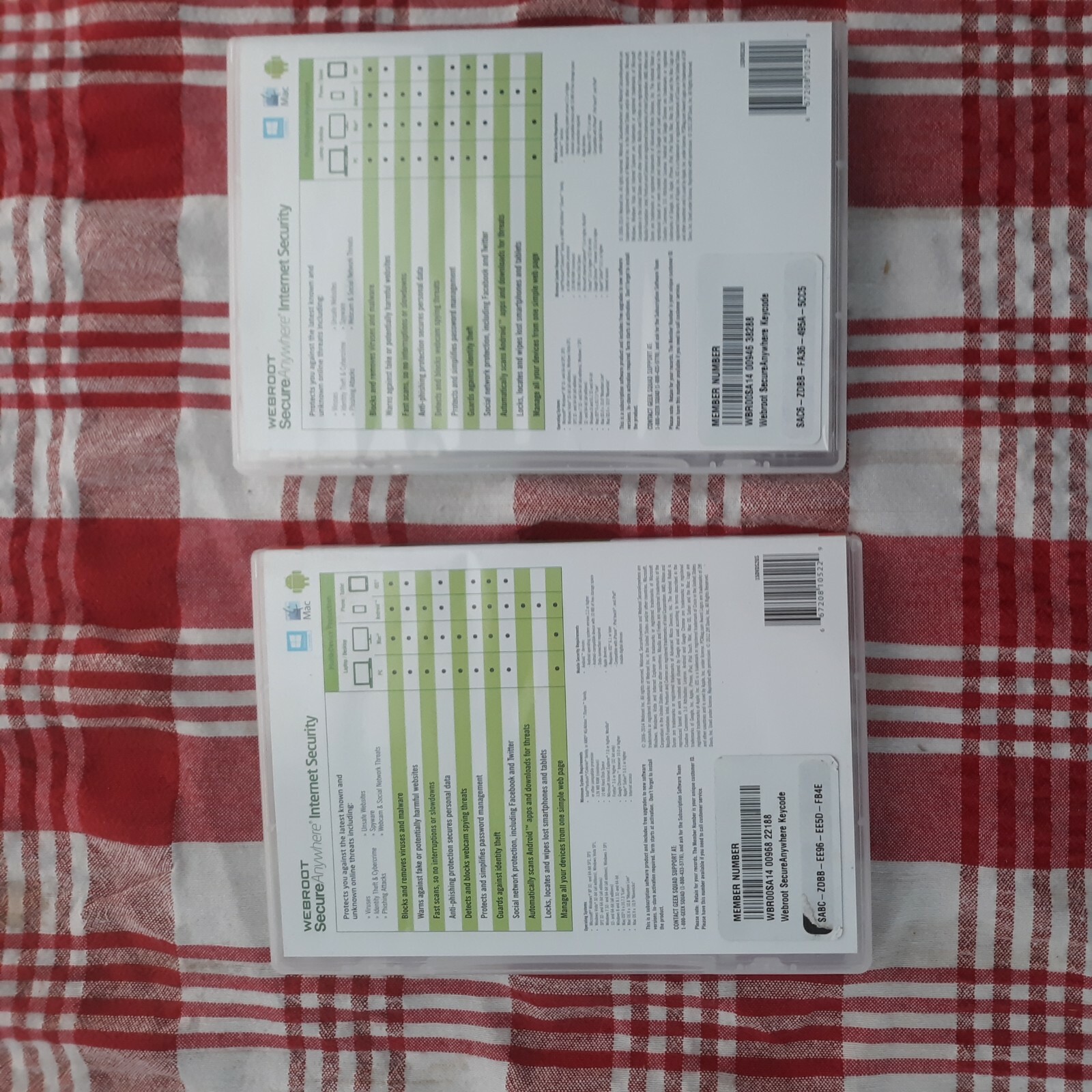 Webroot Secure Anywhere Internet Security 2 Copys OPENED but UNUSED