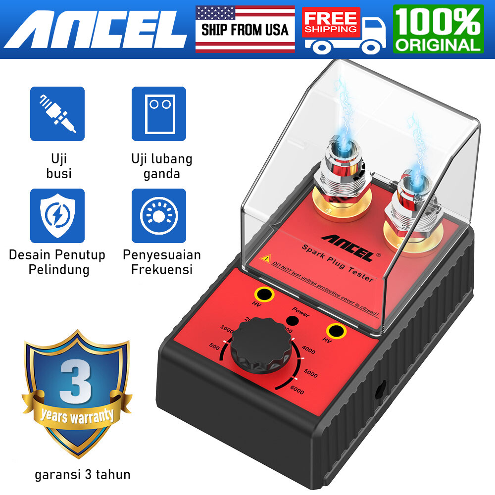 Dual Plug Car Spark Plug Tester 12V Gasoline Ignition Plug Diagnostic Tool USA