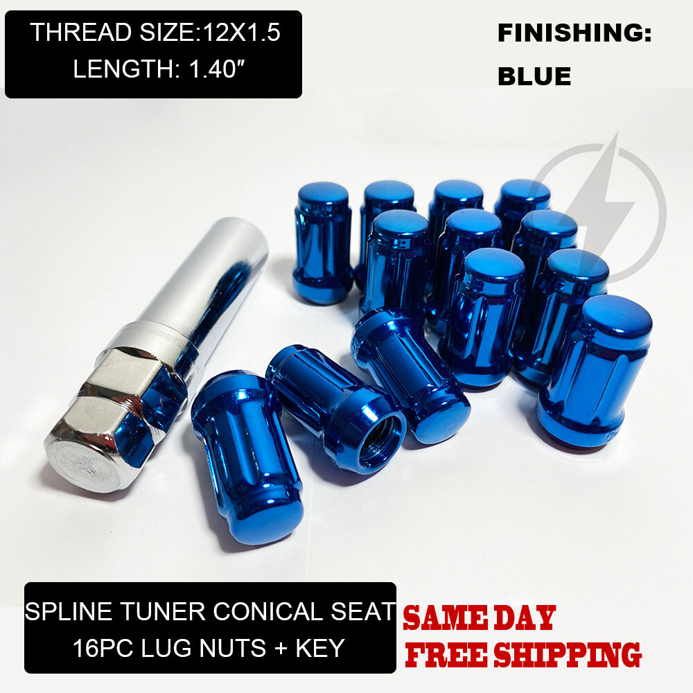 PIONEER 500 / 700 / 1000 BLUE TAPERED LUG NUTS M12 X 1.50 16PC W/KEY FITS HOND