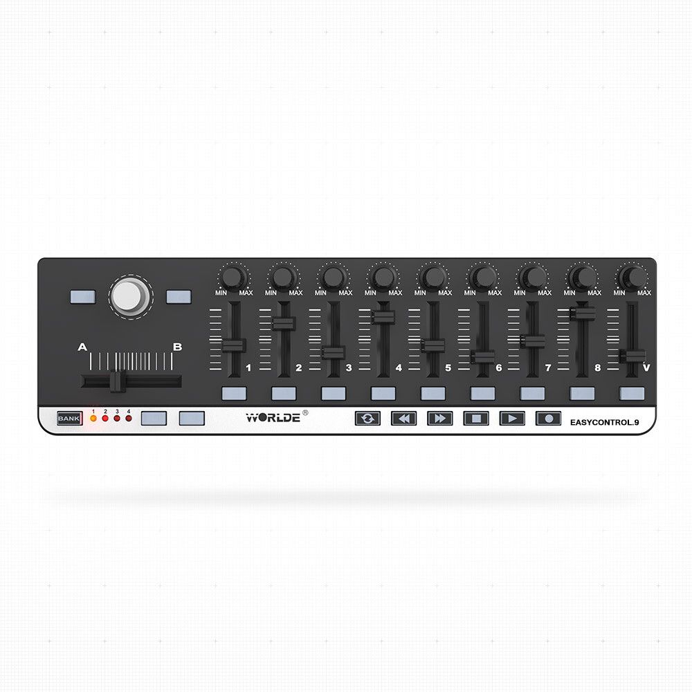 WorldE EasyControl.9 Portable Mini USB 9 Slim-Line Control MIDI Controller Black