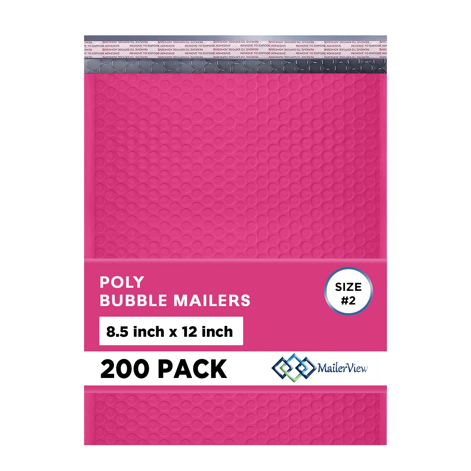 Hot Pink Poly Bubble Mailers 8.5x12 inch #2 | Self Seal Padded Envelopes | Cushi