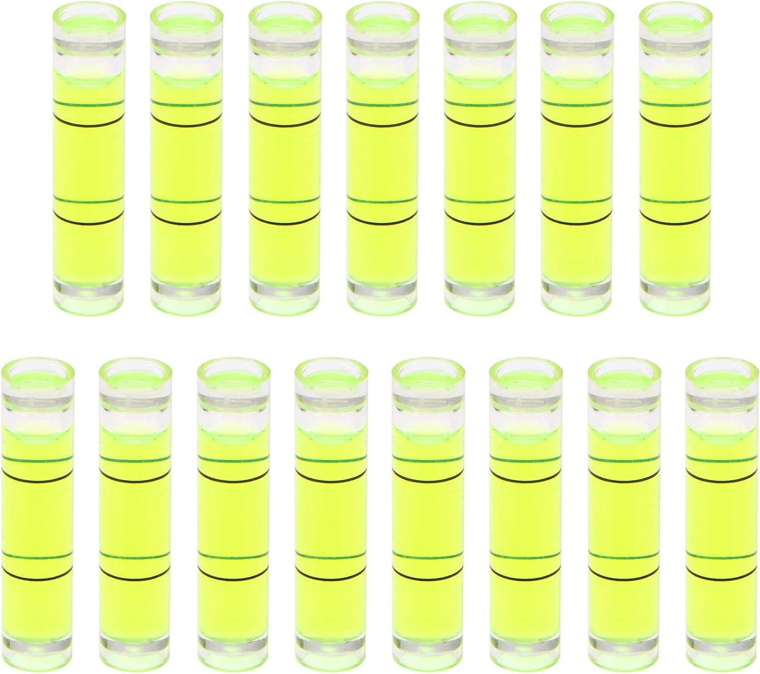 15Pcs Small Cylindrical Bubble Level Vials 8X35Mm PMMA Mini Horizontal Bubble Sp