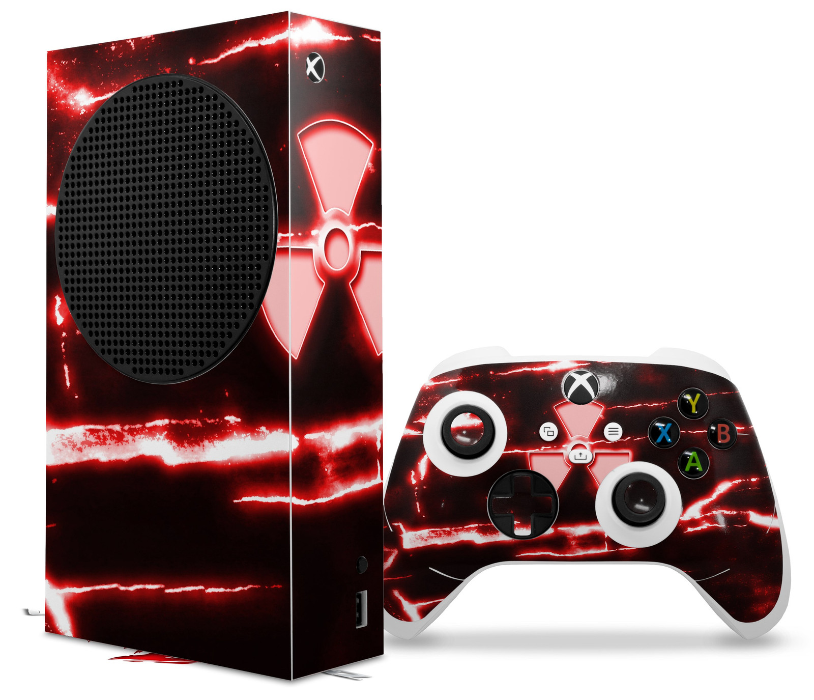 Skin Wrap for XBOX Series S Console Controller Radioactive Red
