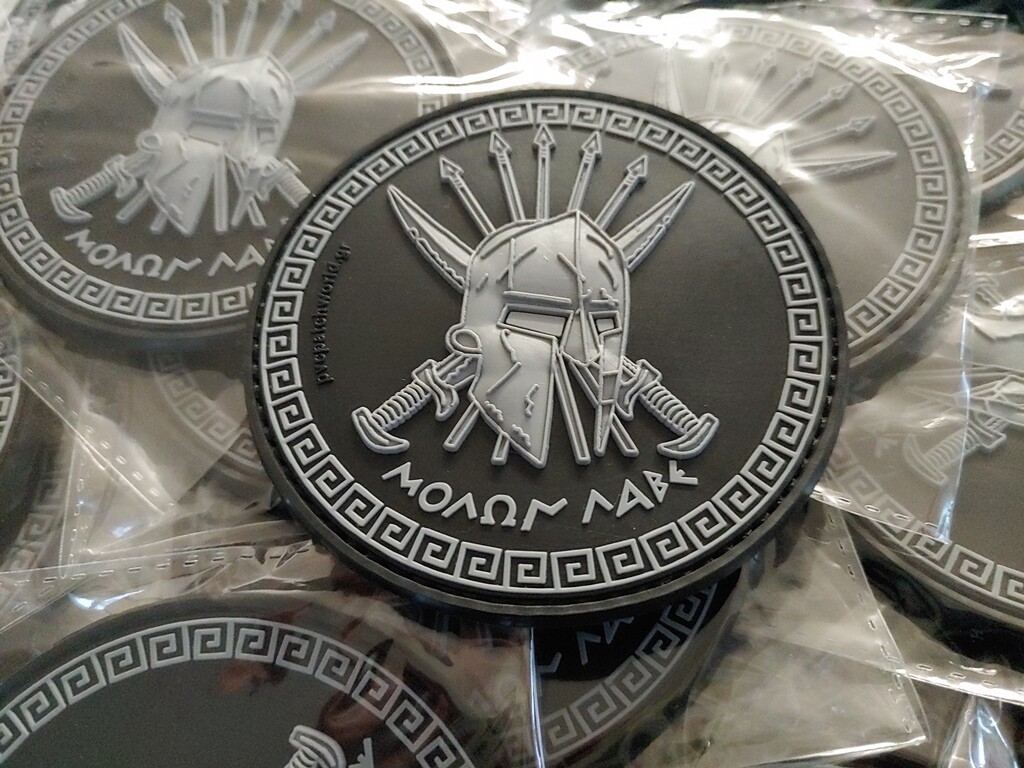 MOLON LABE - MOLON LAVE - ΜΟΛΩΝ ΛΑΒΕ - WITH 3D DESIGN PVC PATCH - GRAY/BL