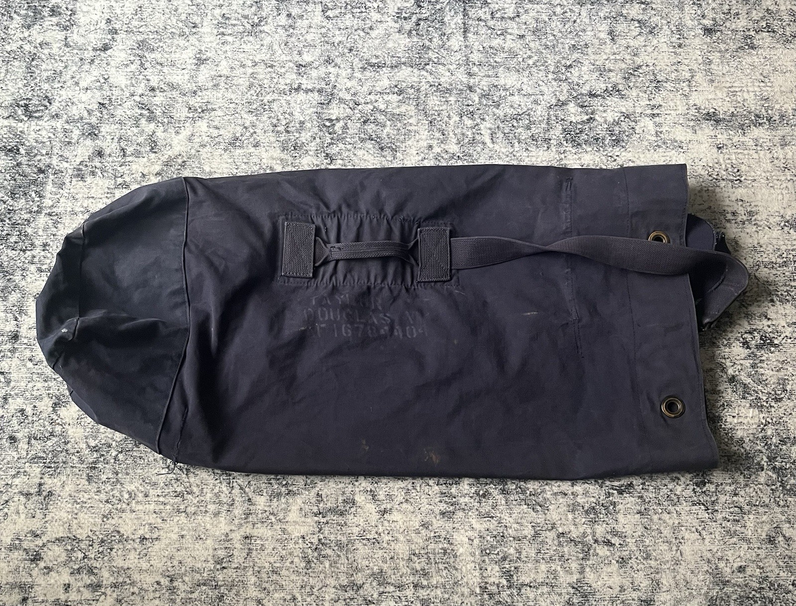 Vintage US Military Duffle Bag Blue Duck Canvas Air Force Field Vietnam War Era