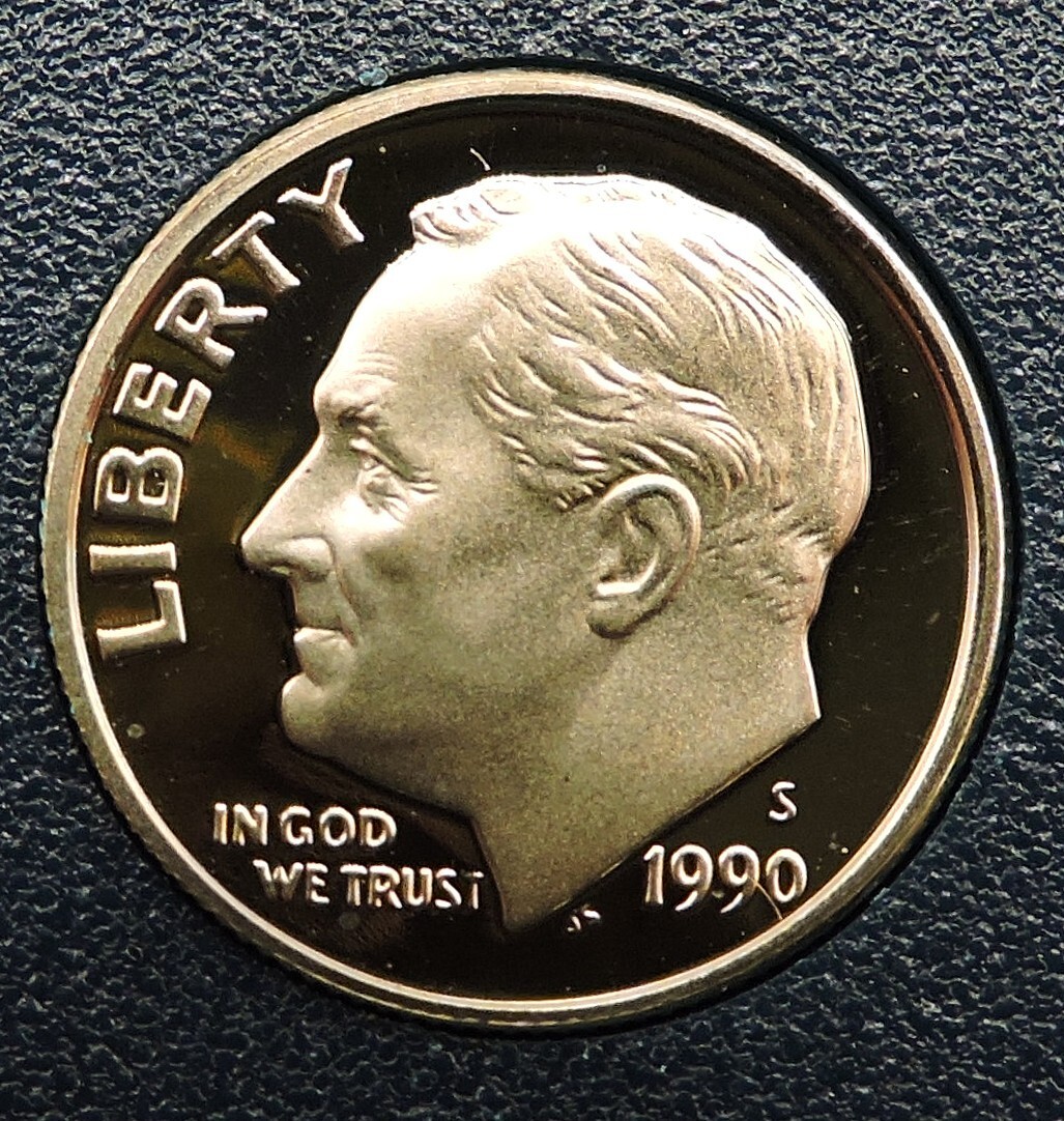 1990 S Clad Proof Roosevelt Dime