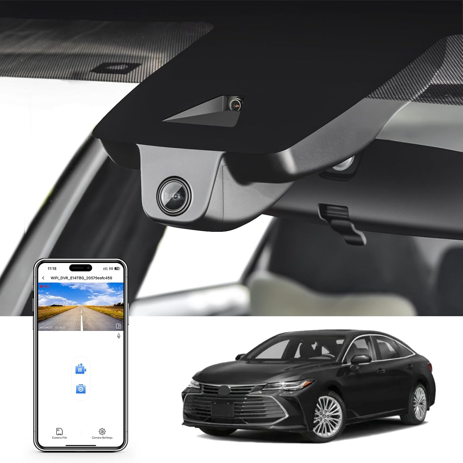 Mangoal Front 4K & Rear 1080P Dash Cam for Toyota Avalon 2019-2022 GPS Wifi APP
