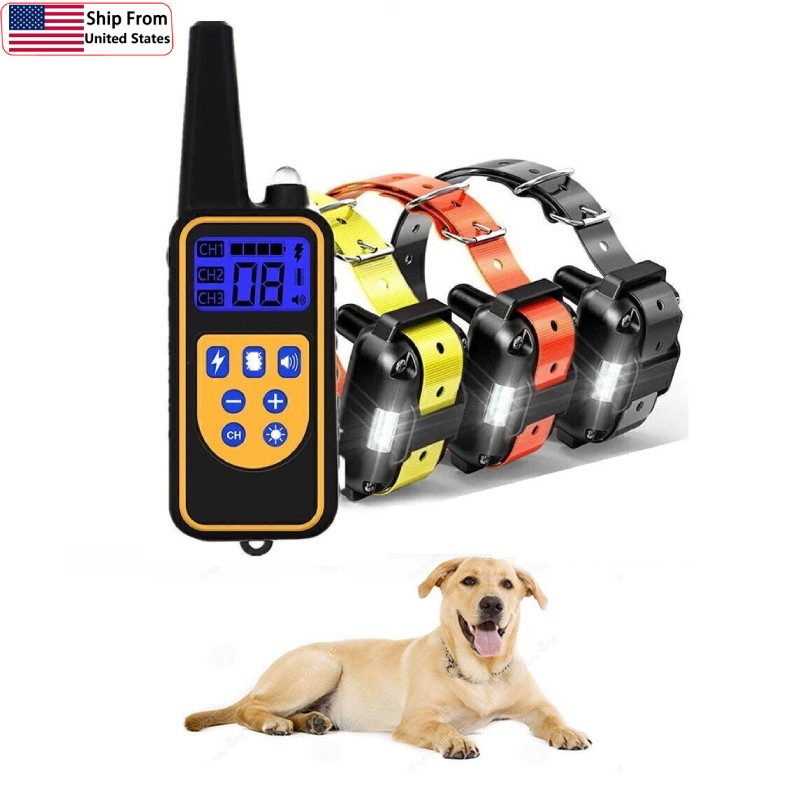 3300 FT Dog Training US Collar Rechargeable Remote Shock PET Waterproof Trainer