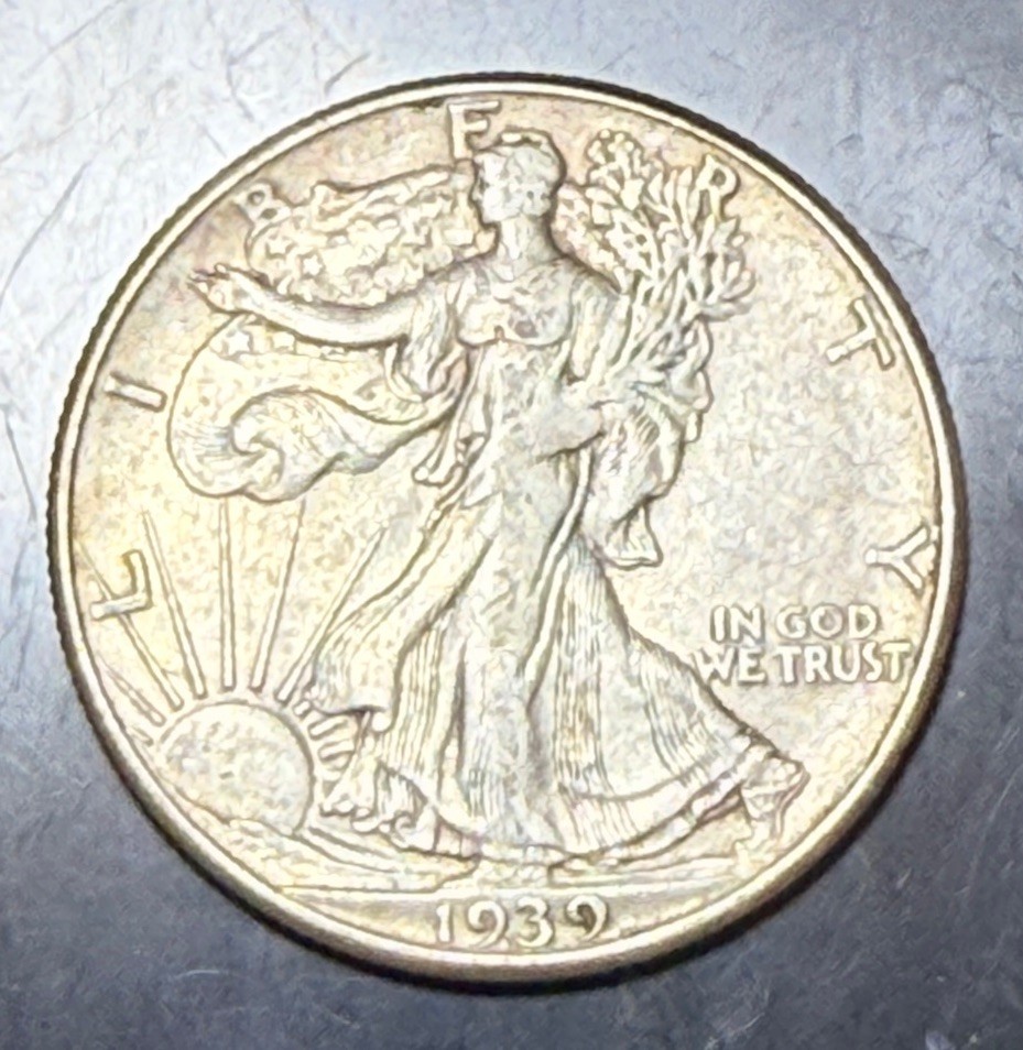 1939 D WALKING LIBERTY 🗽 HALF DOLLAR 50c XF-AU RPM D/D? Nice Original Coin 🪙