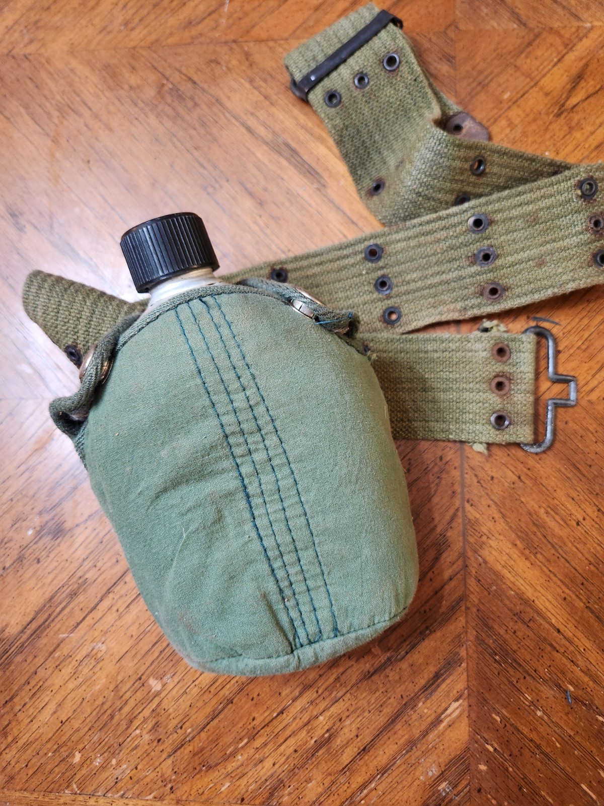 Vintage Military Style Canteen and Belt Holder Made in Taiwan