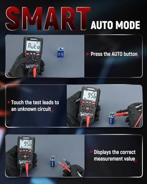 KM200P Digital Multimeter, All Button Operation, TRMS Auto Ranging, 4000