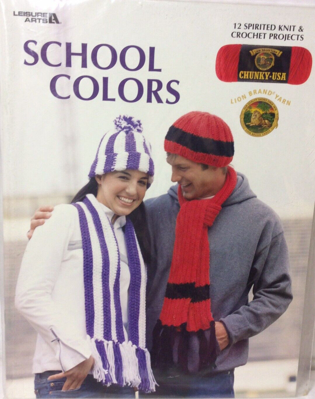 Liquidation Sale.   Leisure Arts “School Colors” Knit& Crochet Pattern Book