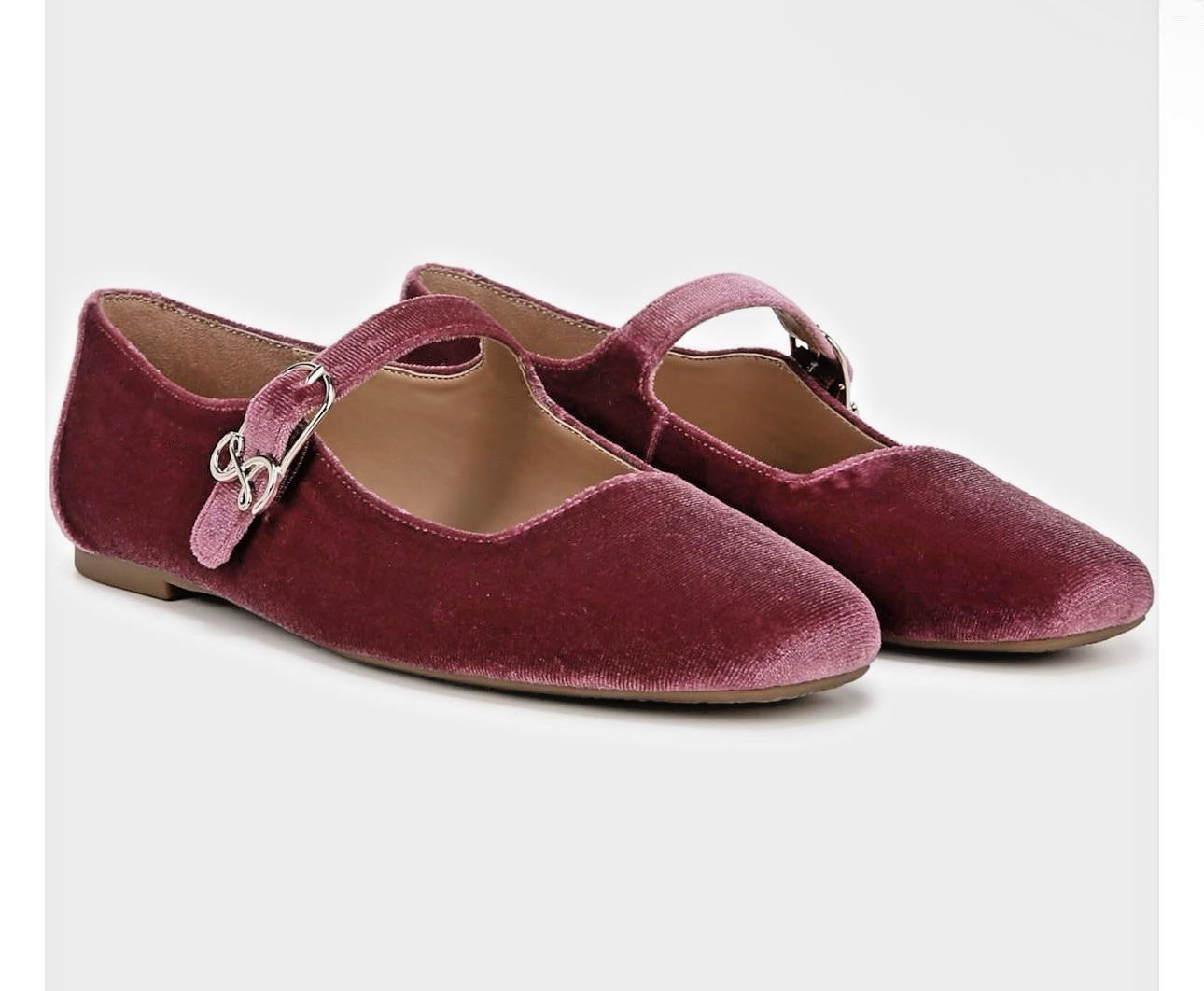 Sam & Libby Women Size 8.5 Fredi Mary Jane Flat Black Cherry