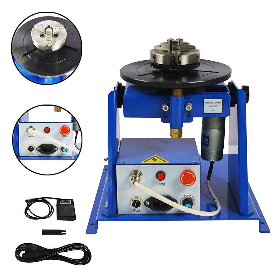10KG Welding Positioner Turntable with 80mm Chuck 0-90° Rotary Table Soldering