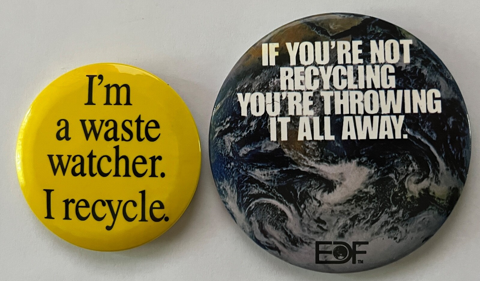 Ecology buttons Recycling Waste Recycle Environmental Defense Fund cause lot