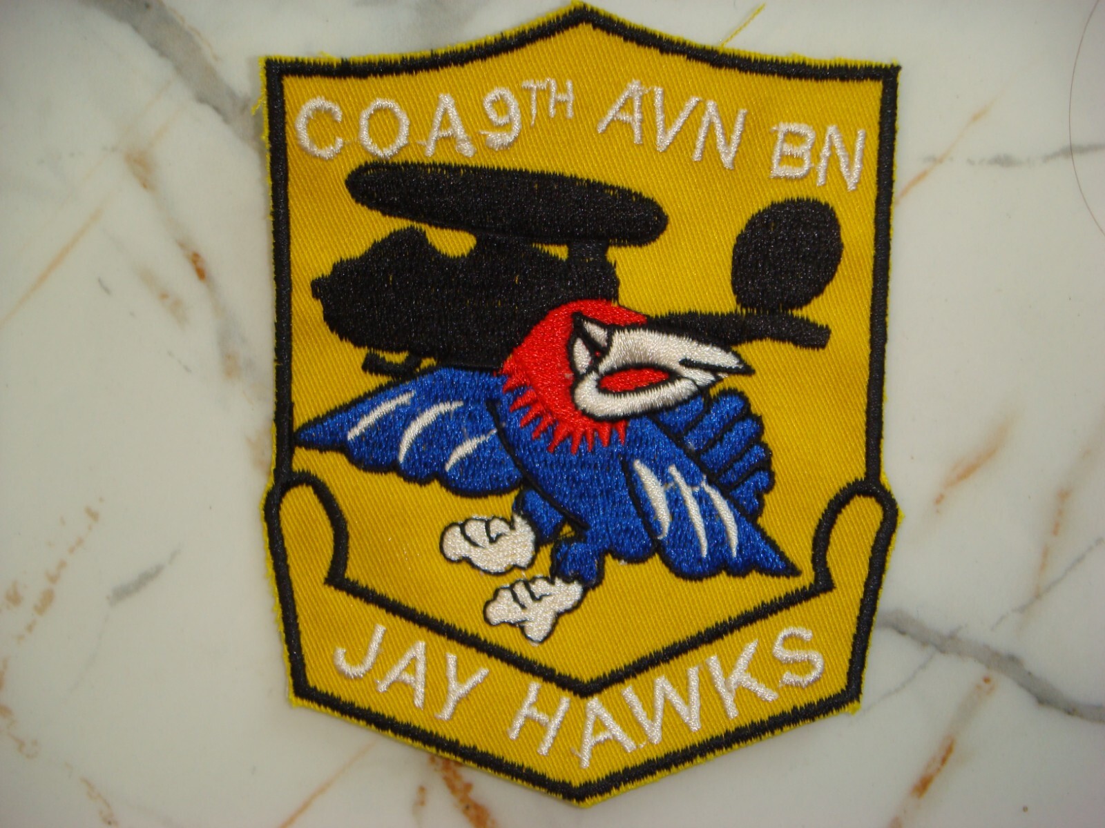US COMPANY A - 9th AVIATION BATTALION JAY HAWKS, VIETNAM WAR PATCH