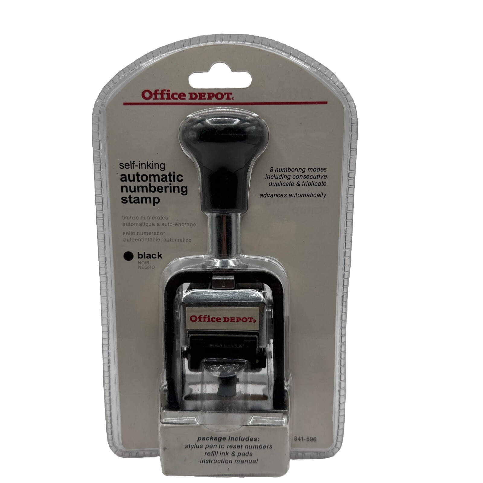 Office Depot Brand Self-Inking Automatic Numbering Stamp Black 841-596