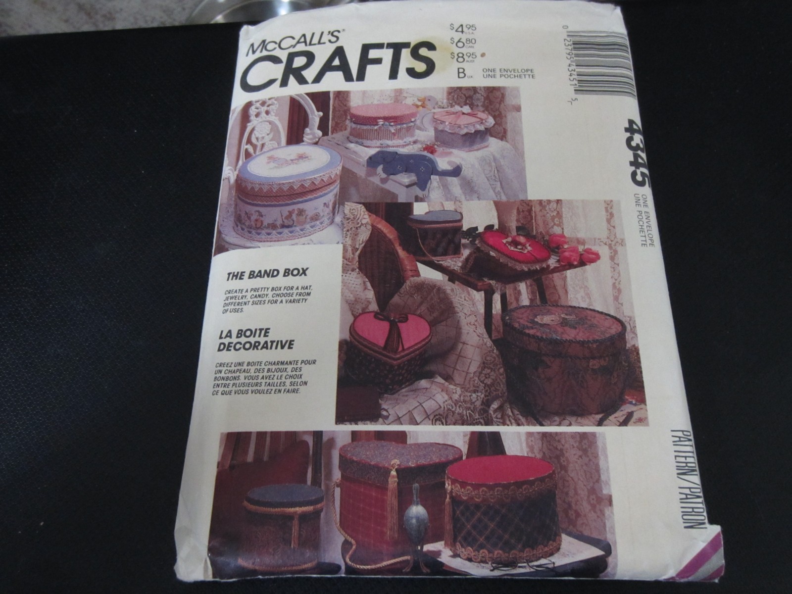 McCall's 4345 Variety of Decorative Band Boxes Pattern - S, M, L & Candy Size