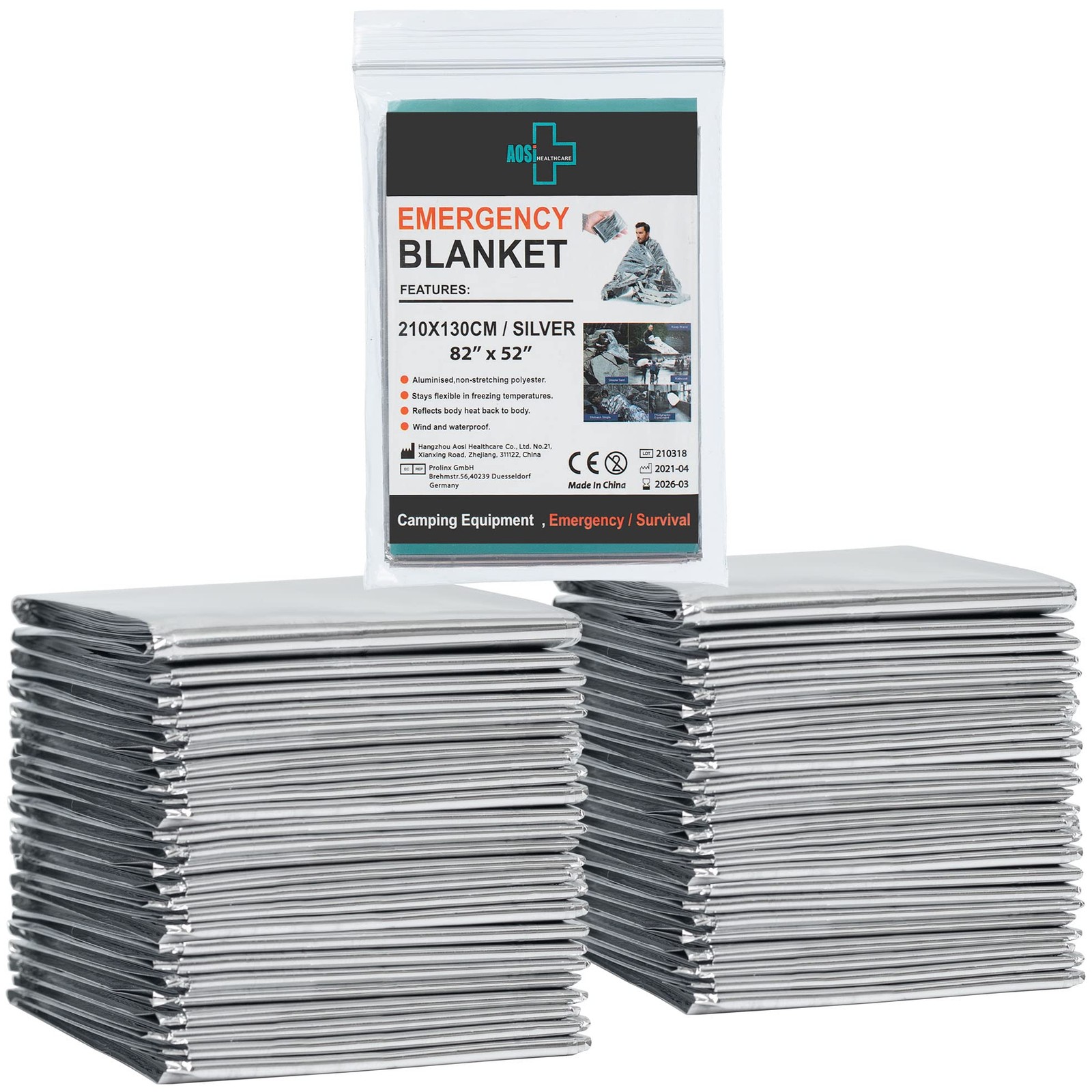 Emergency Blanket (12-Pack),Emergency Silver Foil Blanket– Perfect for Outdoo...