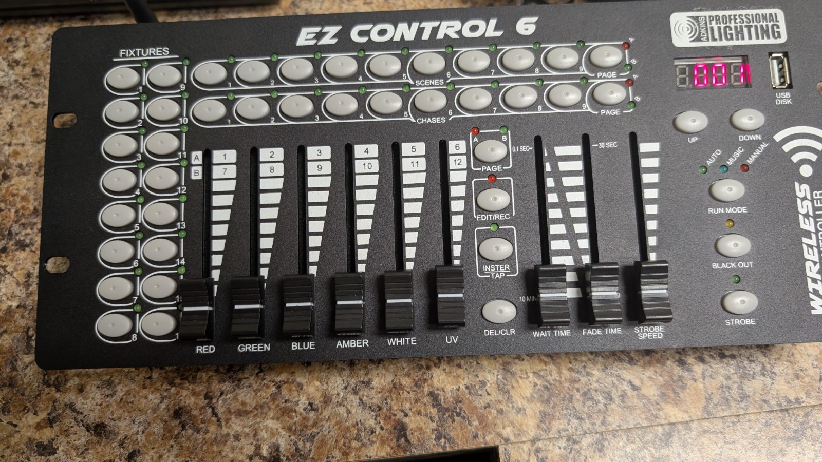 Adkins EZ Control 6 Wireless DMX +Hex 6 Par Light BUNDLE