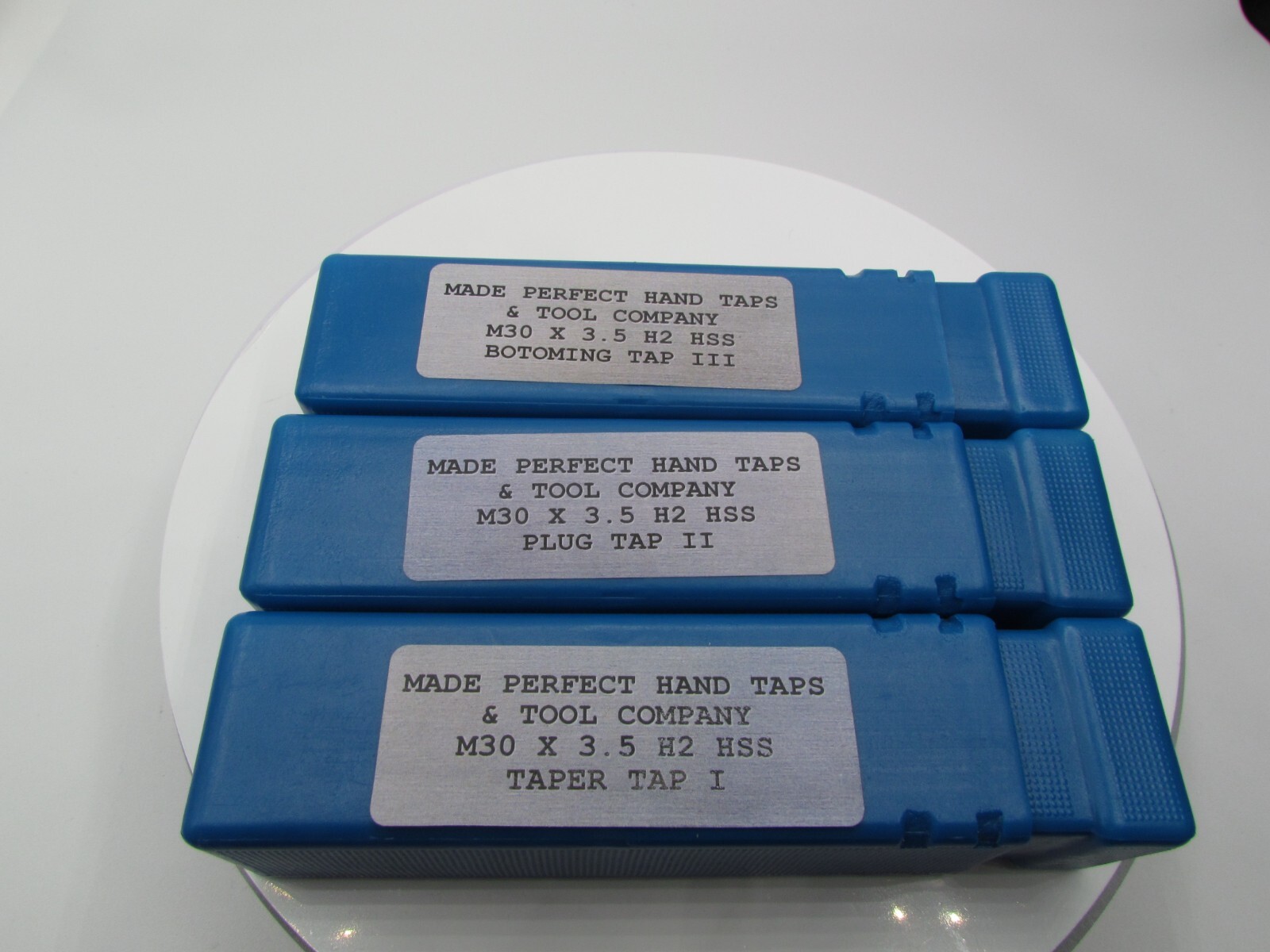 TiN Coated M30 x 3.5" Tap Set - Taper, Plug, & Bottom 3pcs - Right Hand E