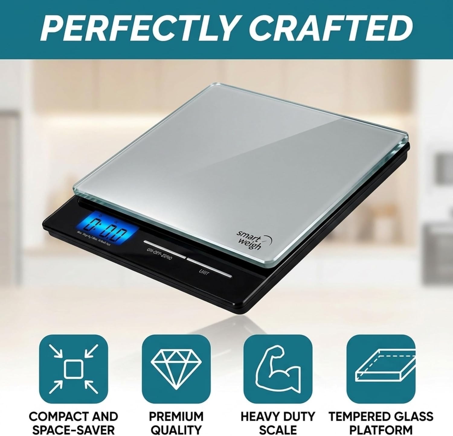 Professional USPS Postal Scale with Tempered Glass Platform, Multiple Weighin...