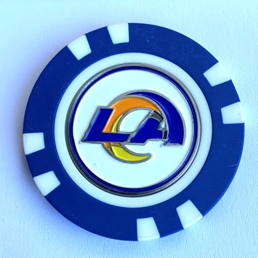 NFL Los Angeles LA Rams Magnetic Poker Chip removable Golf Ball Marker