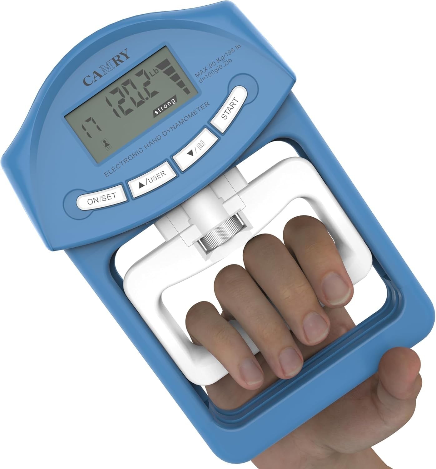 Digital Hand Dynamometer 200 Lbs Grip Strength Meter - Auto Capture Measurement