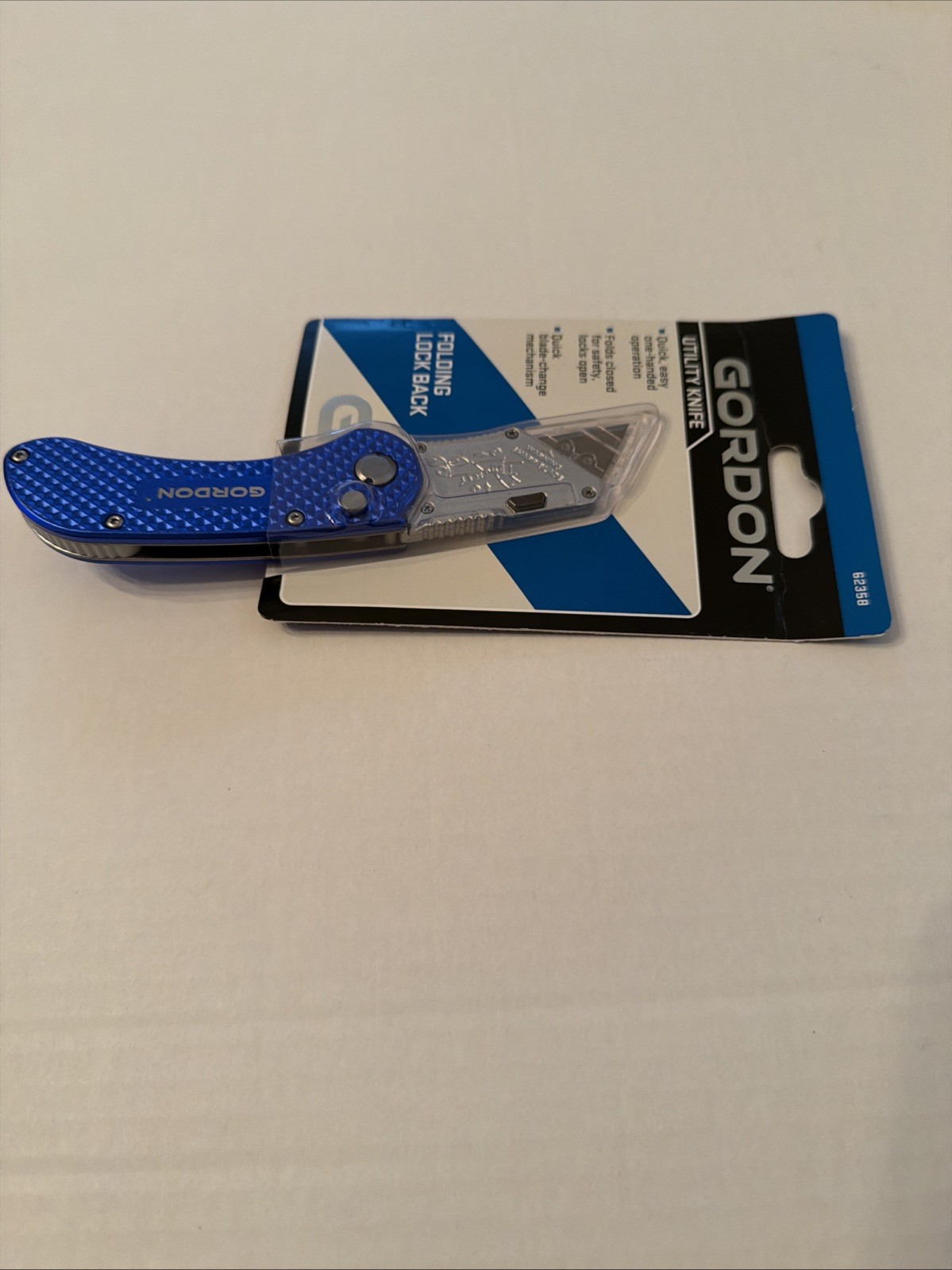 Gordon Utility Knife : Metal with Replaceable Folding Lock Back Blade : New