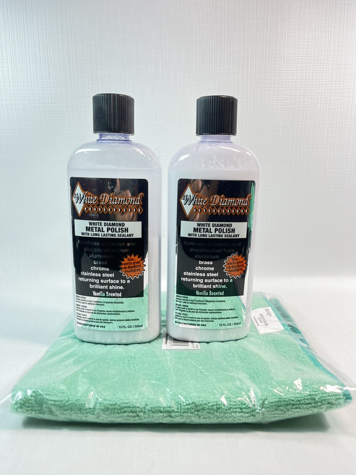 White Diamond Metal Polish with Long Lasting Sealant, Metal Cleaner, 12 fl oz