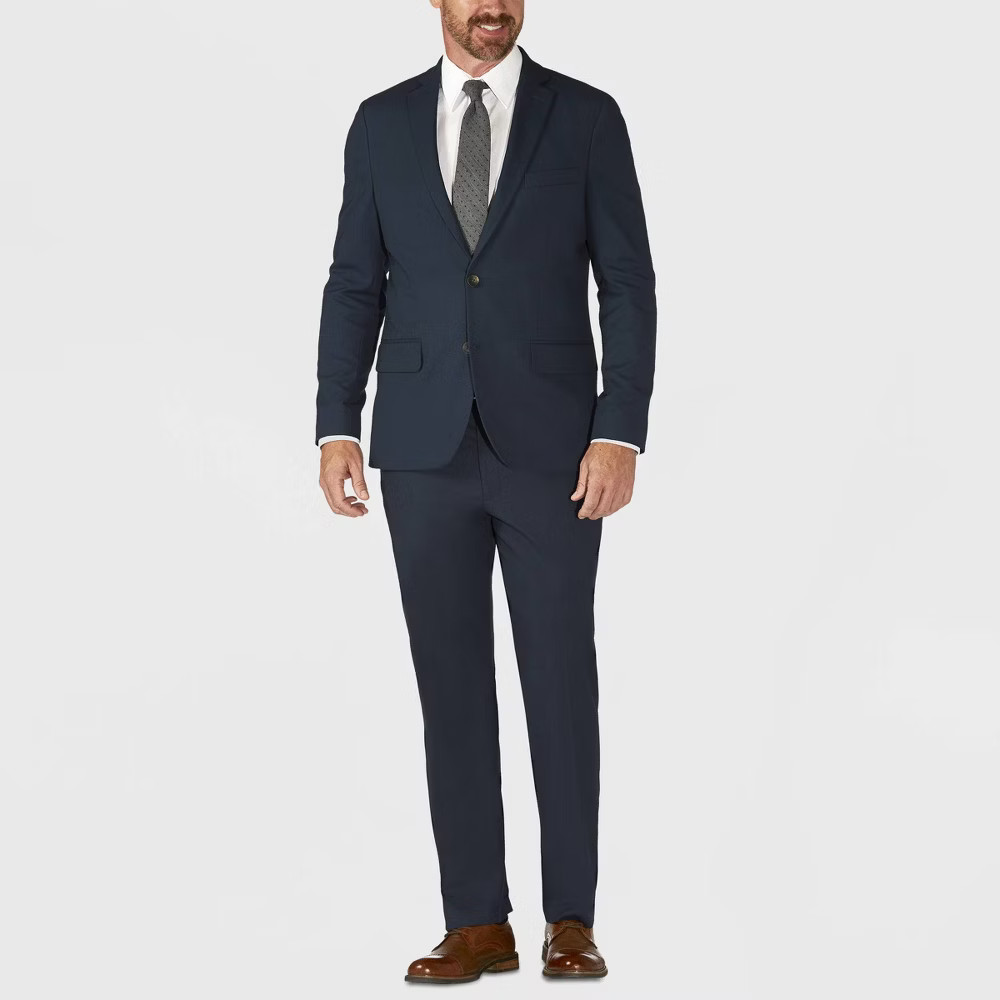 Haggar H26 Men's Button Up Tailored-Fit Blazer Jacket Business Casual