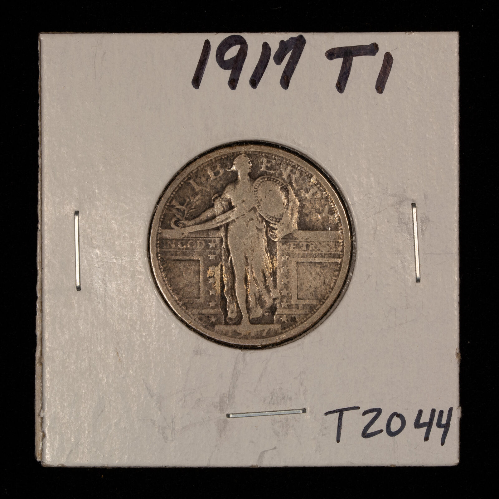 1917 Type-1 25c Standing Liberty Silver Quarter - VG - Value Coin - SKU-T2044