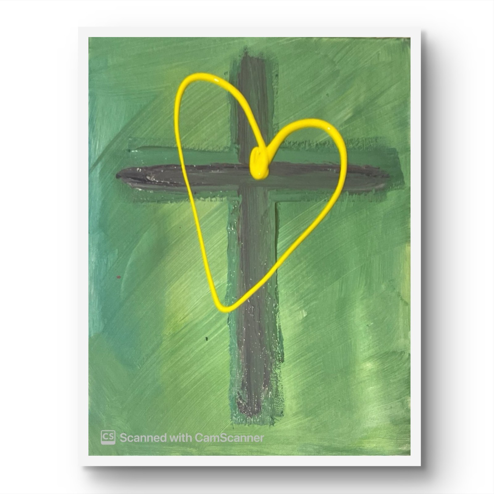 BLESSED#1228A Cross Easter 11x14 Original Canvas Abstract Art