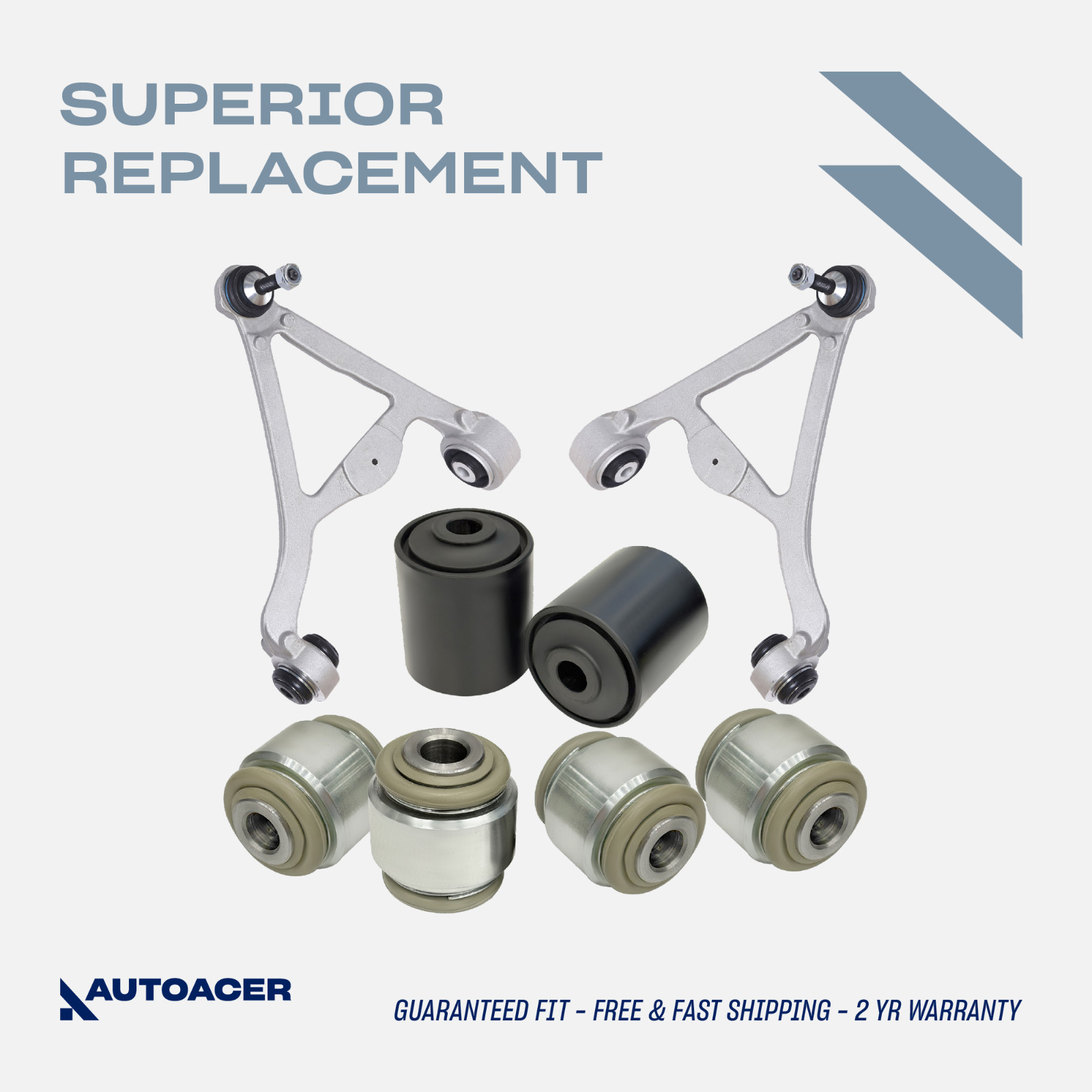 AUTOACER -8p Rear Upper Control Arms, Lower Arm Bushings for JAGUAR S-Type XK XF