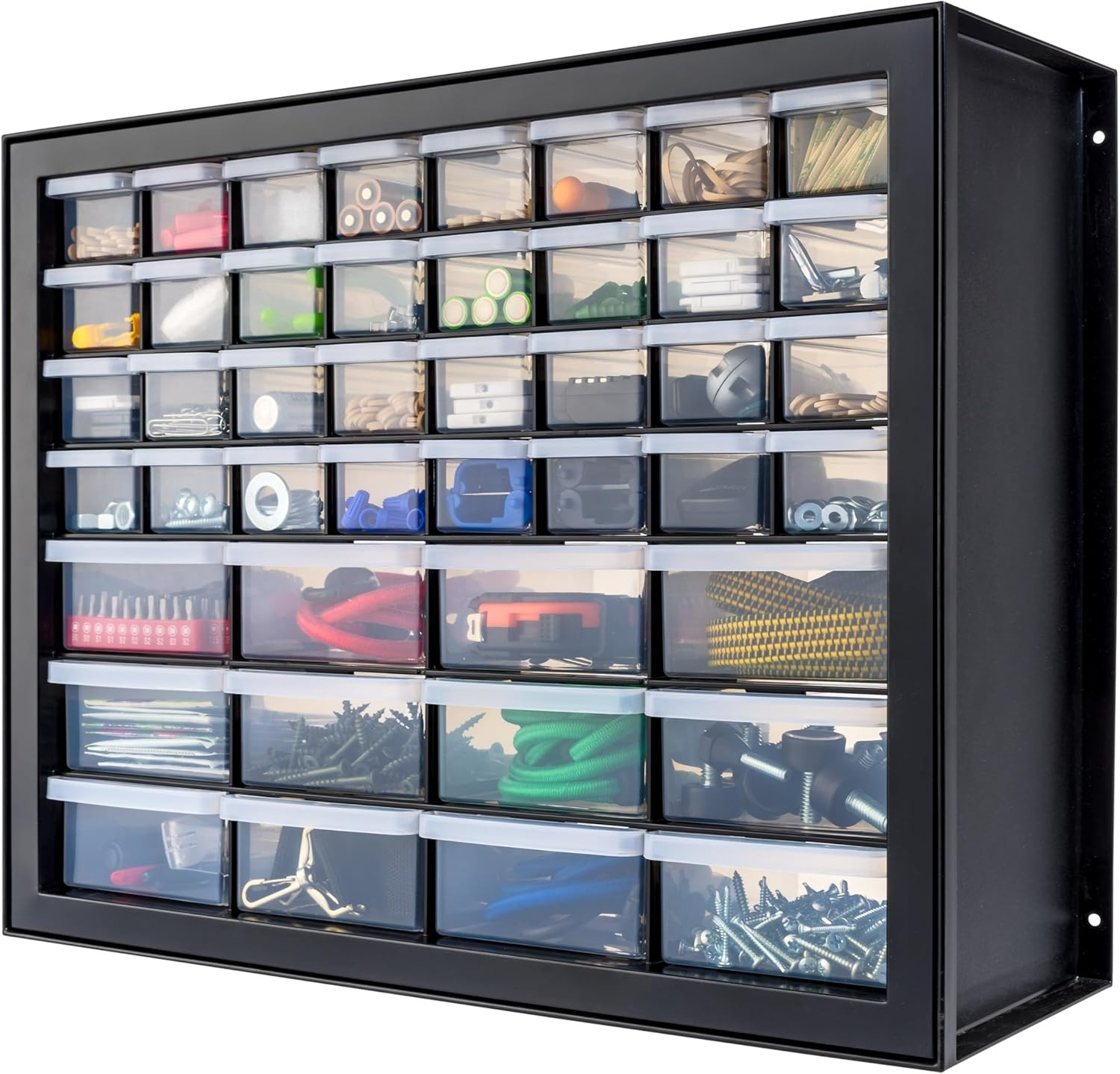 Small Parts Storage, Made in USA, Cabinet, 44-Drawer Organizer for Screws, Nuts,