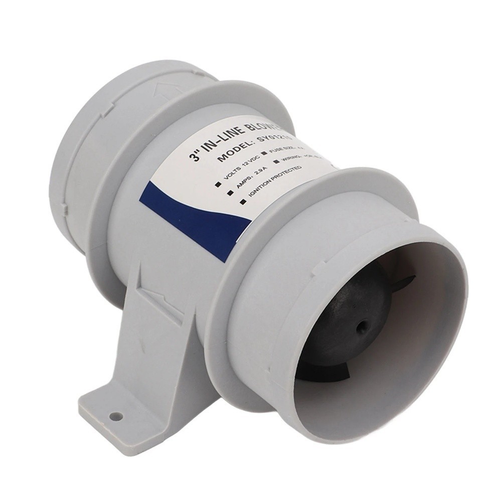 3Inch 12VSilent Inline Blower Marine Air Blower For Yacht Marine Air Circulation