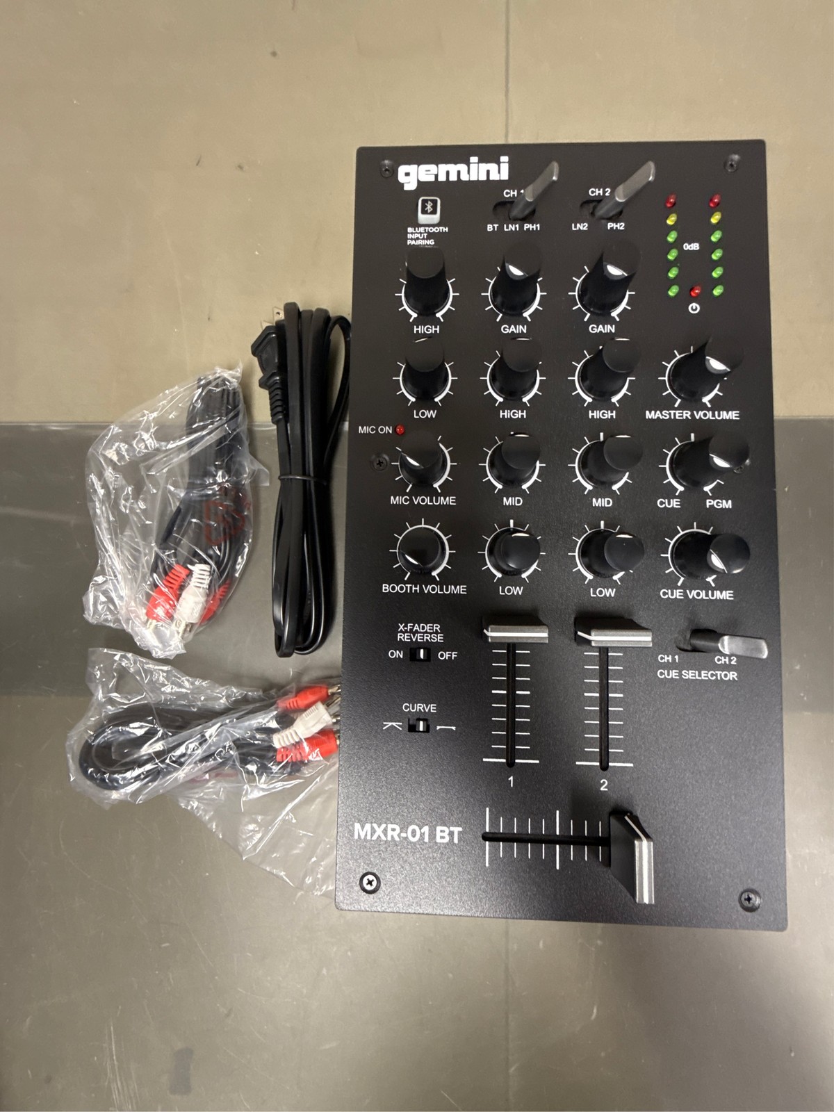 MXR-01BT 2-Channel Professional DJ Mixer with Bluetooth Input 1