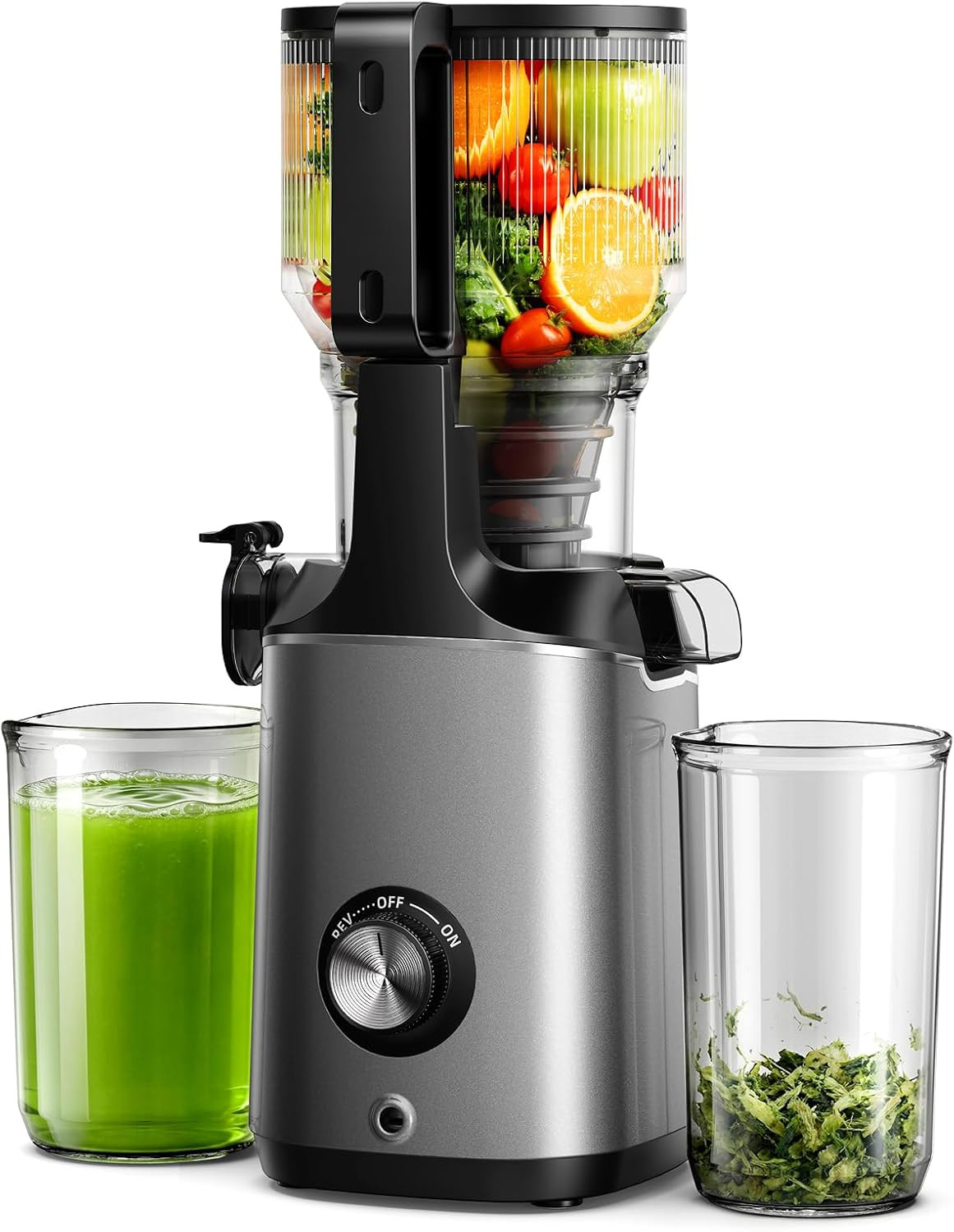 Cold Press Juicer Machines,  5.8" Wide Feed Chute, Slow Masticating Juicer for W
