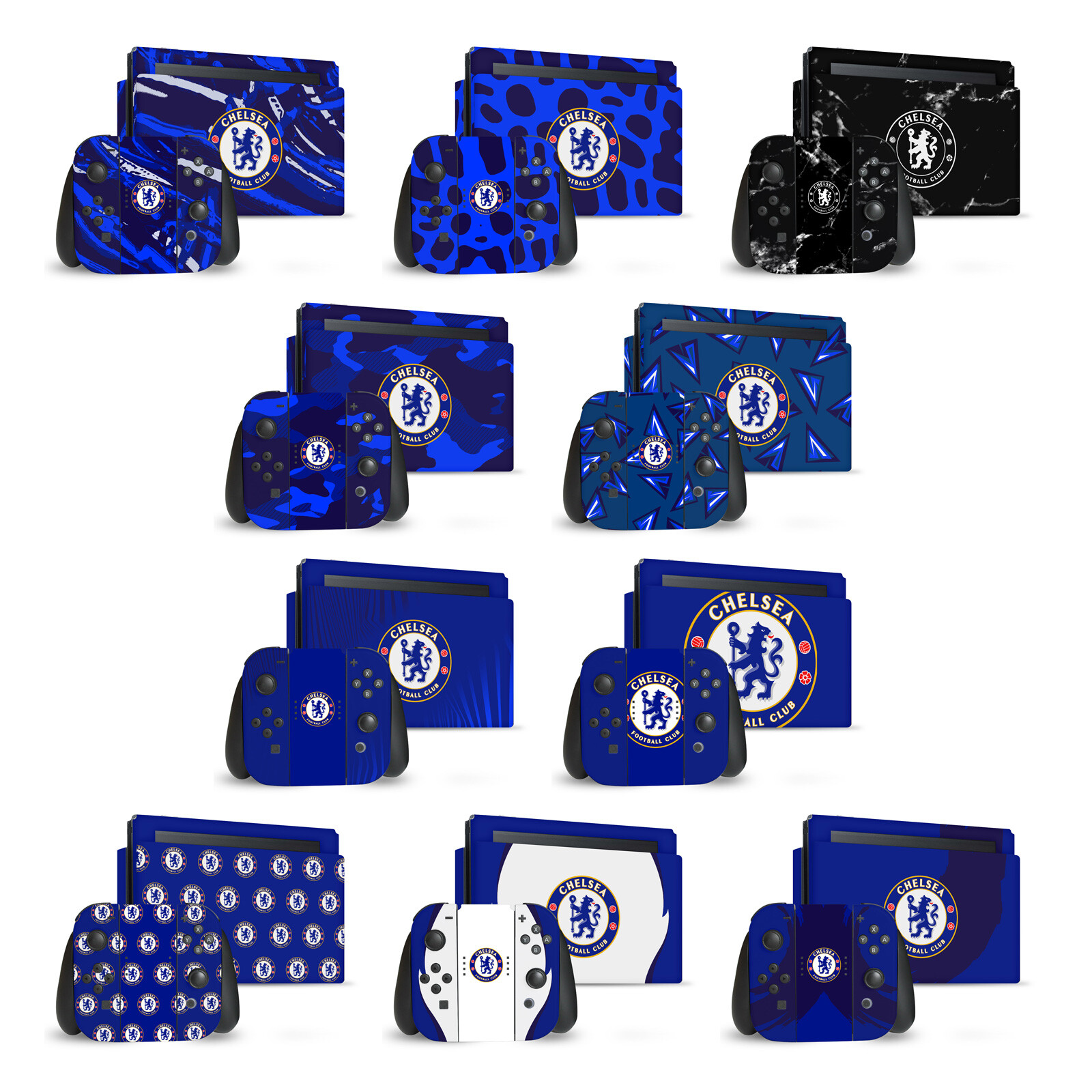 OFFICIAL CHELSEA FOOTBALL CLUB ART VINYL SKIN DECAL FOR NINTENDO SWITCH BUNDLE