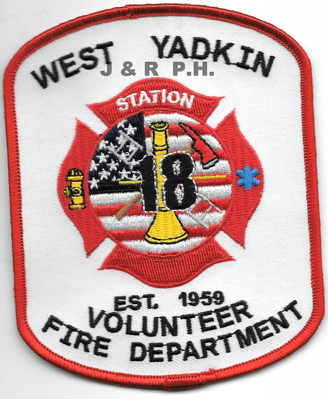 West Yadkin  Station-18  "1959  new style", NC (3.5" x 4.5" size) fire patch