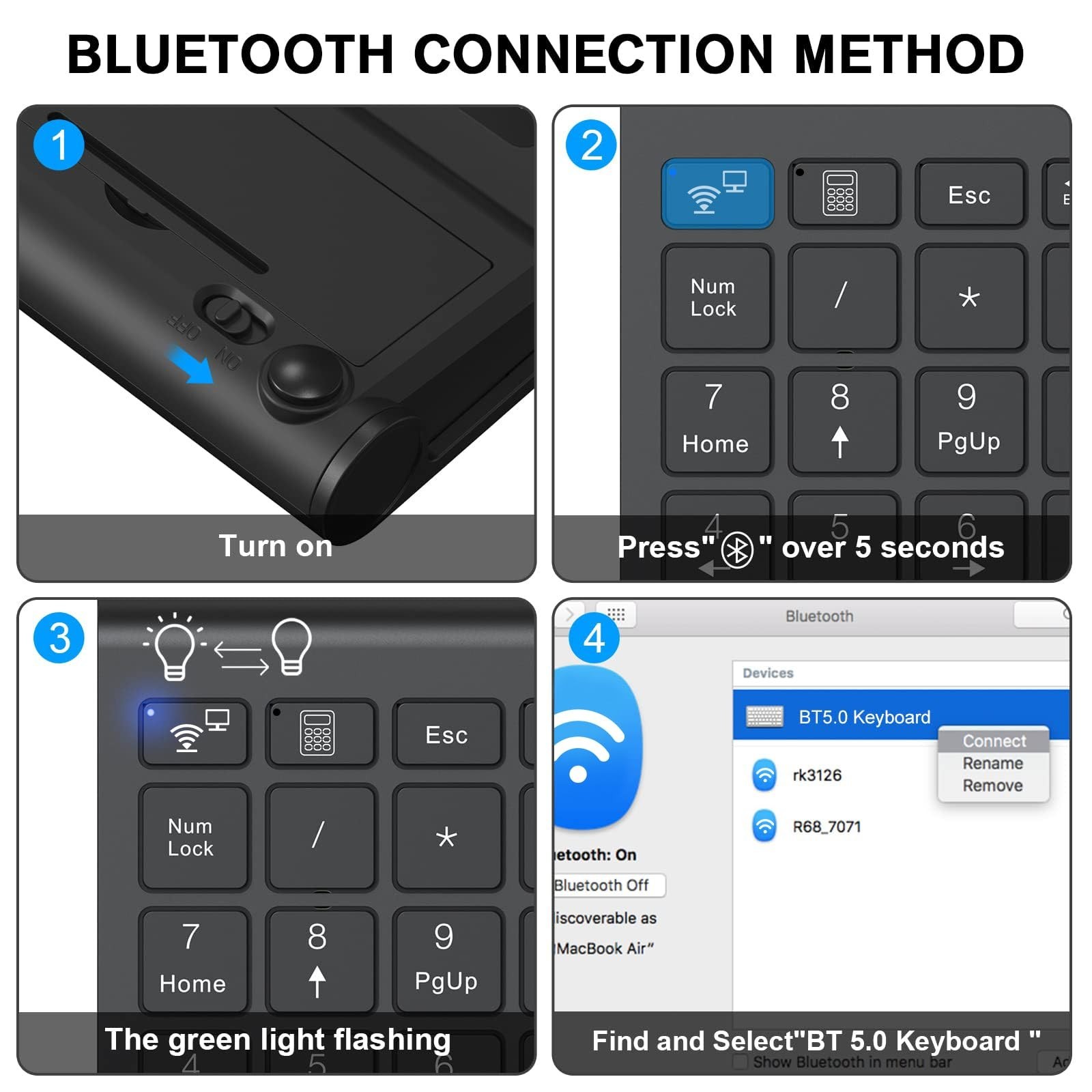 cimetech BT Number Pad, Wireless Numeric Keypad Numpad, 22 Keys Portable Mini...