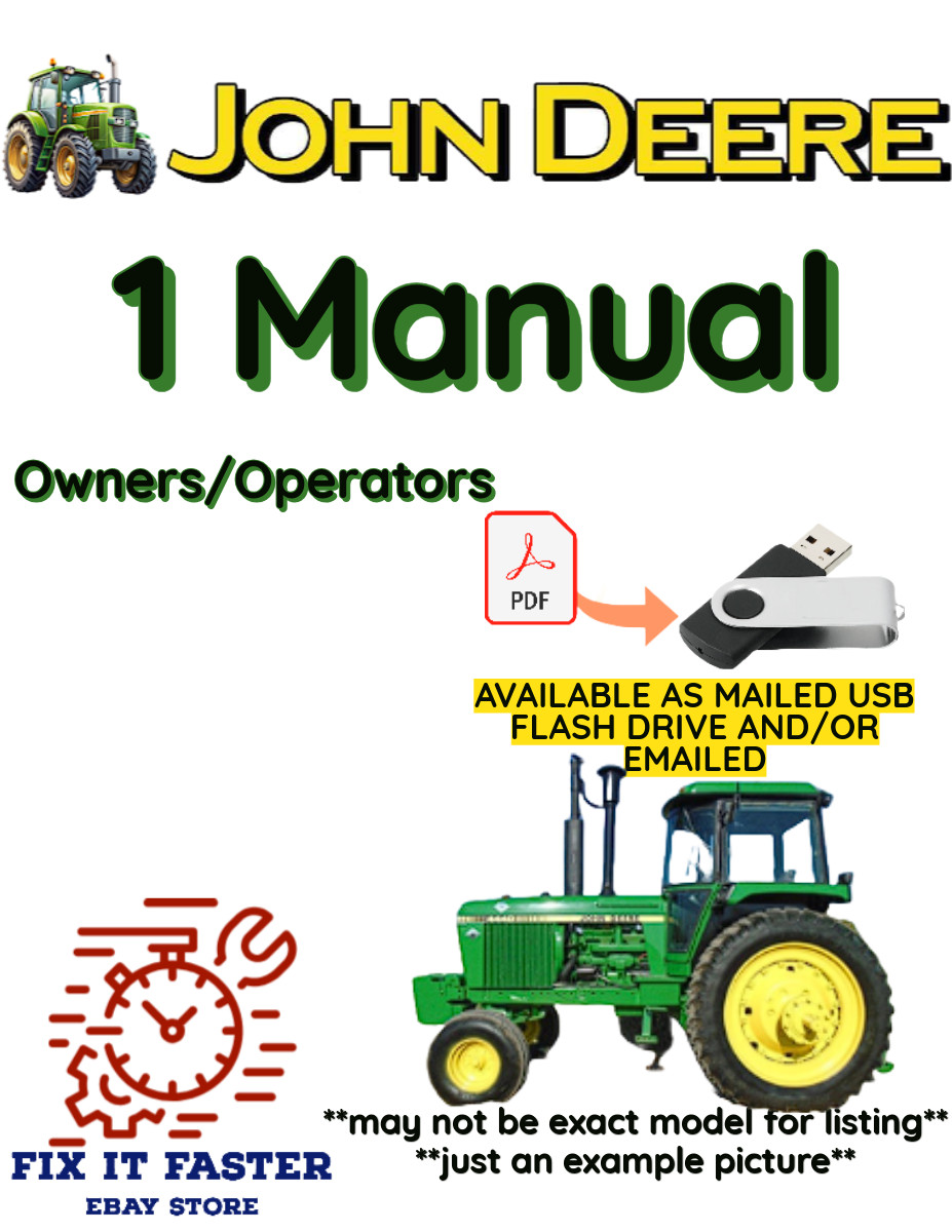 JOHN DEERE MODEL B TRACTOR OWNER OPERATORS MANUAL PDF FILE ON USB