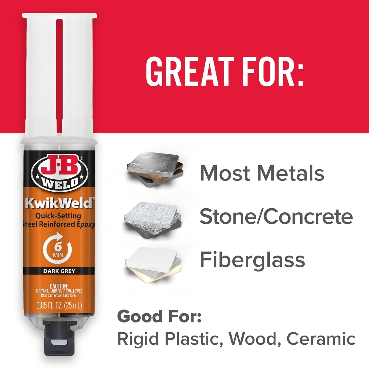 KwikWeld Fast Setting Epoxy - 2 Pack, 25ml Waterproof Adhesive for All Surfaces