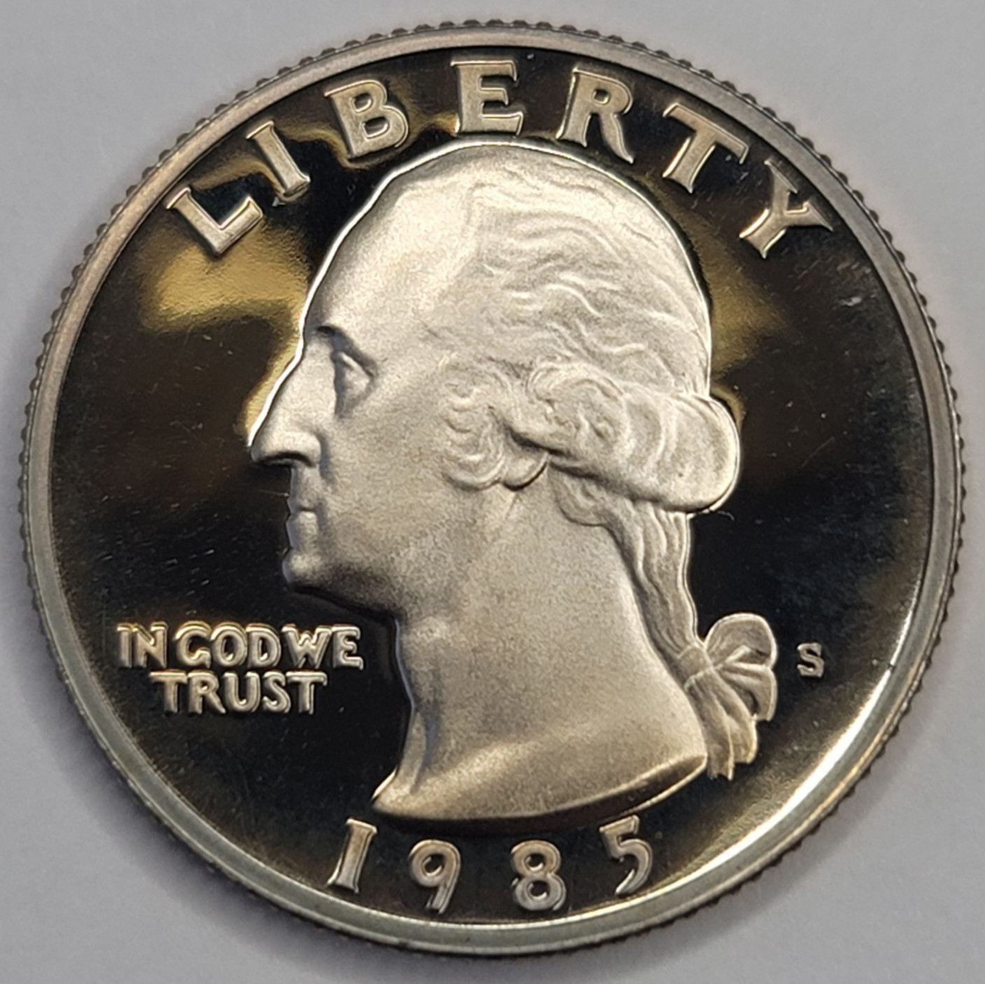 1985 S Gem Proof DCAM Washington Quarter - CN-Clad