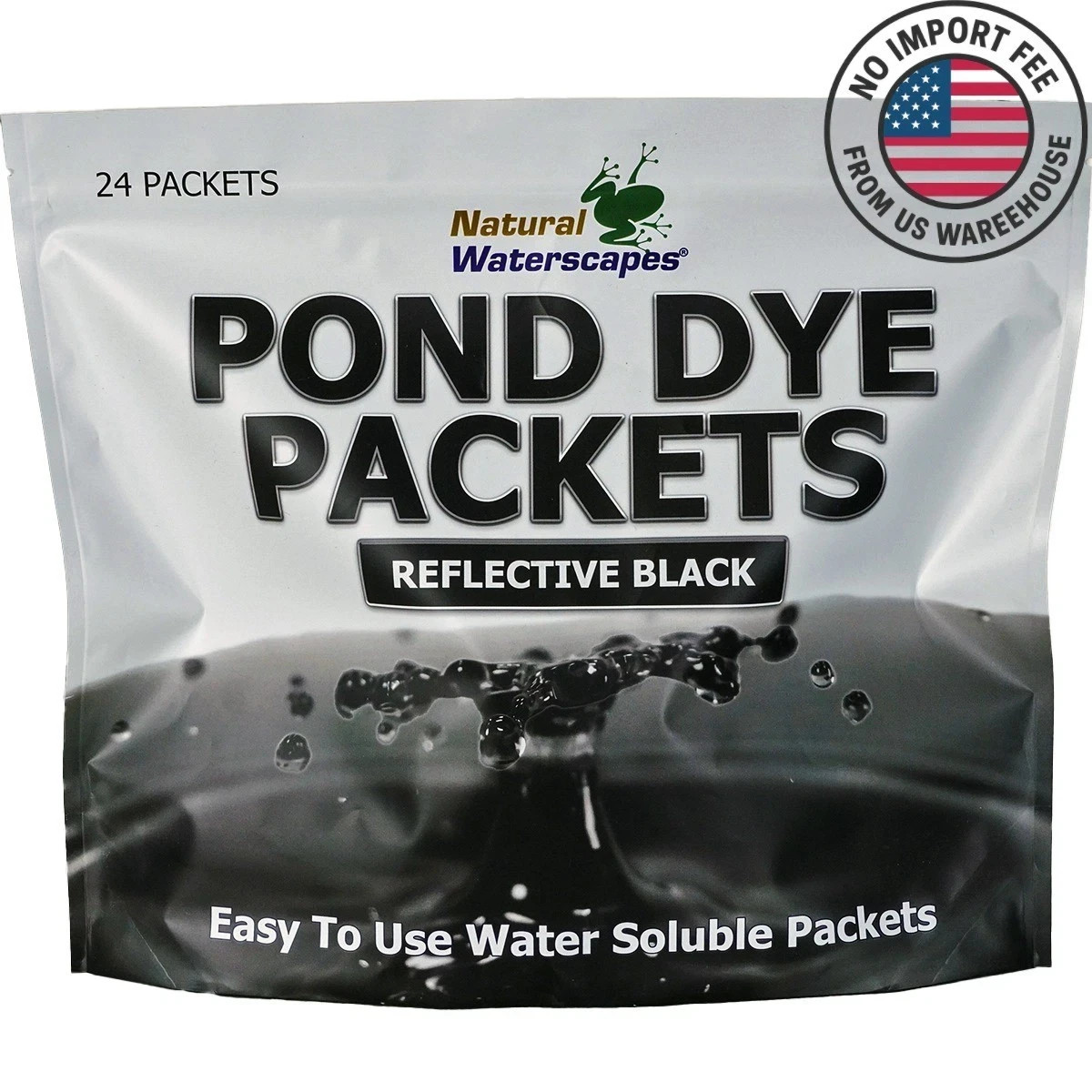 Natural Waterscapes Reflective Black Pond Dye Packets- 24 water soluble packets