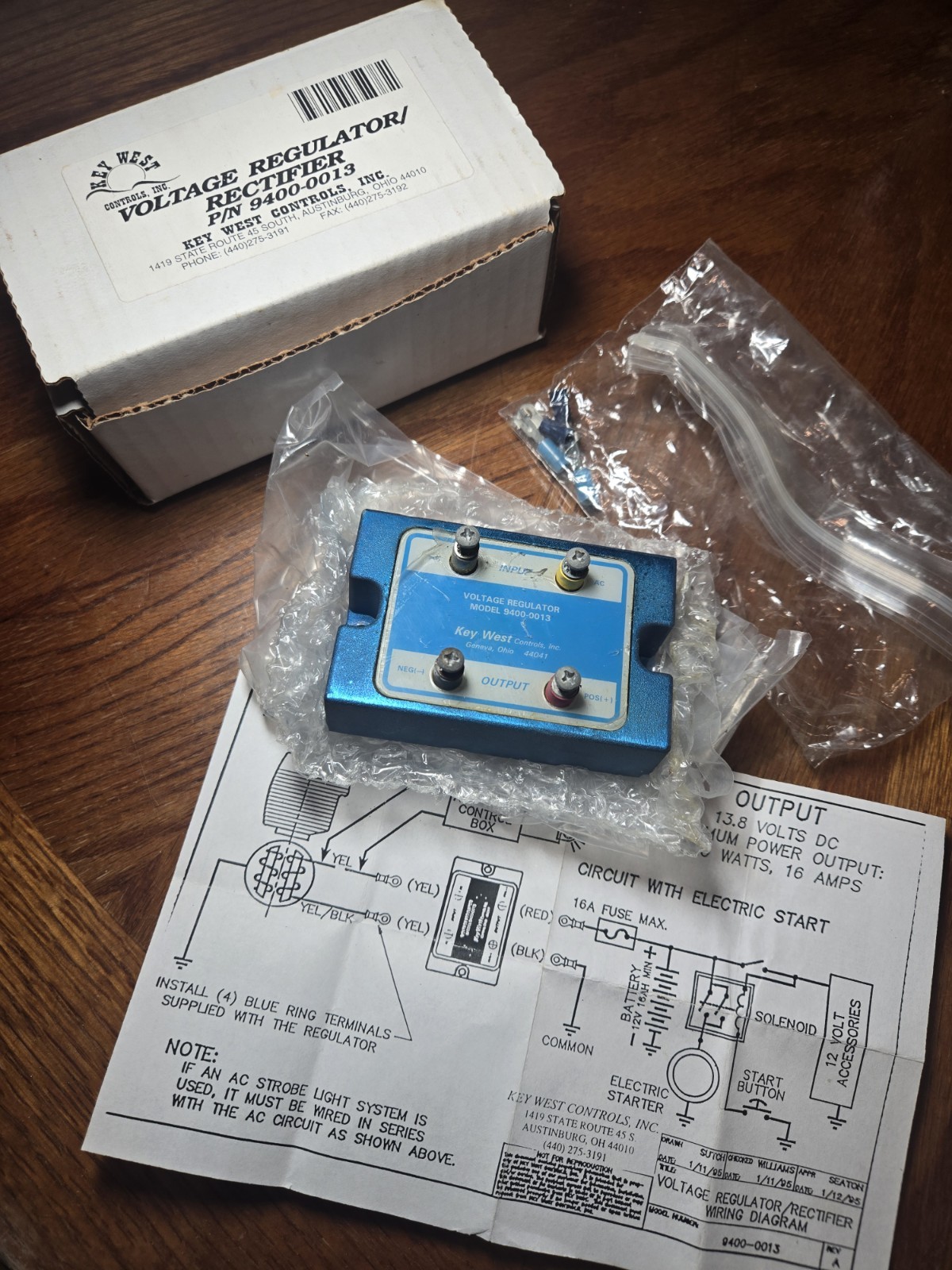 Key West Control Voltage Regulator 9400-0013 Flight Parachute Skydiving Avionics