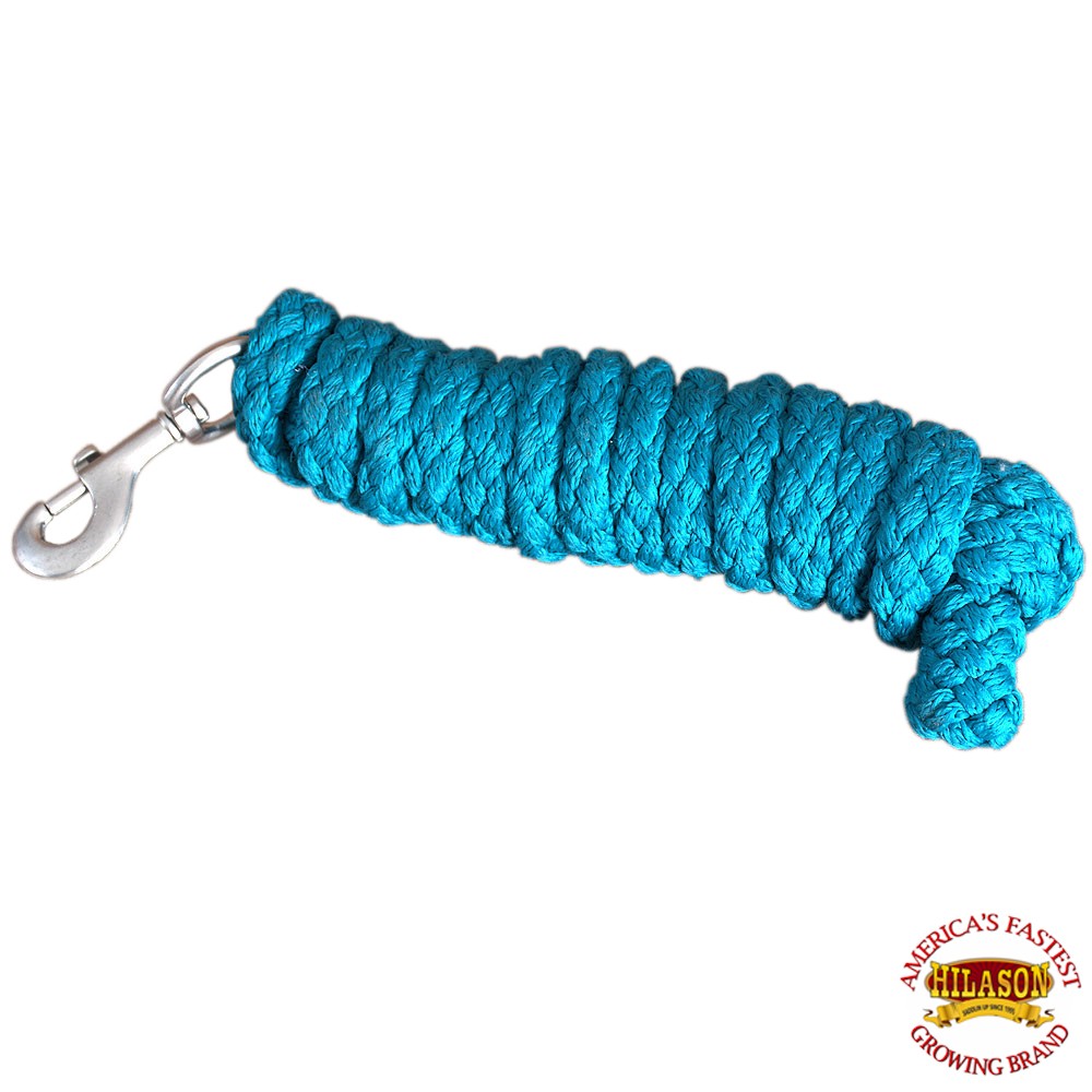 C-TEAL Horse Riding Poly Horse Roping Lead Rope Teal 1/4X8 Ft Snaps Hilason