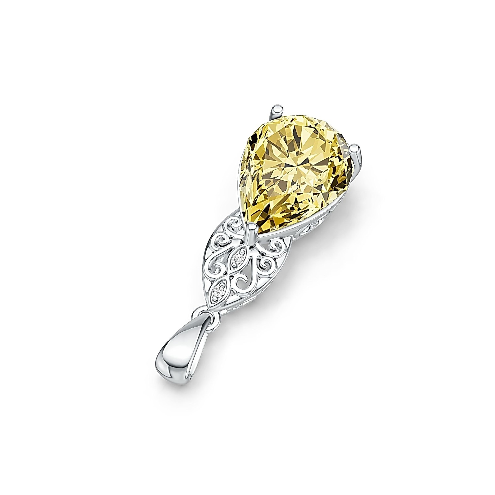 Sterling Silver Semi Mount Pendant Setting Pear PE 16X12mm