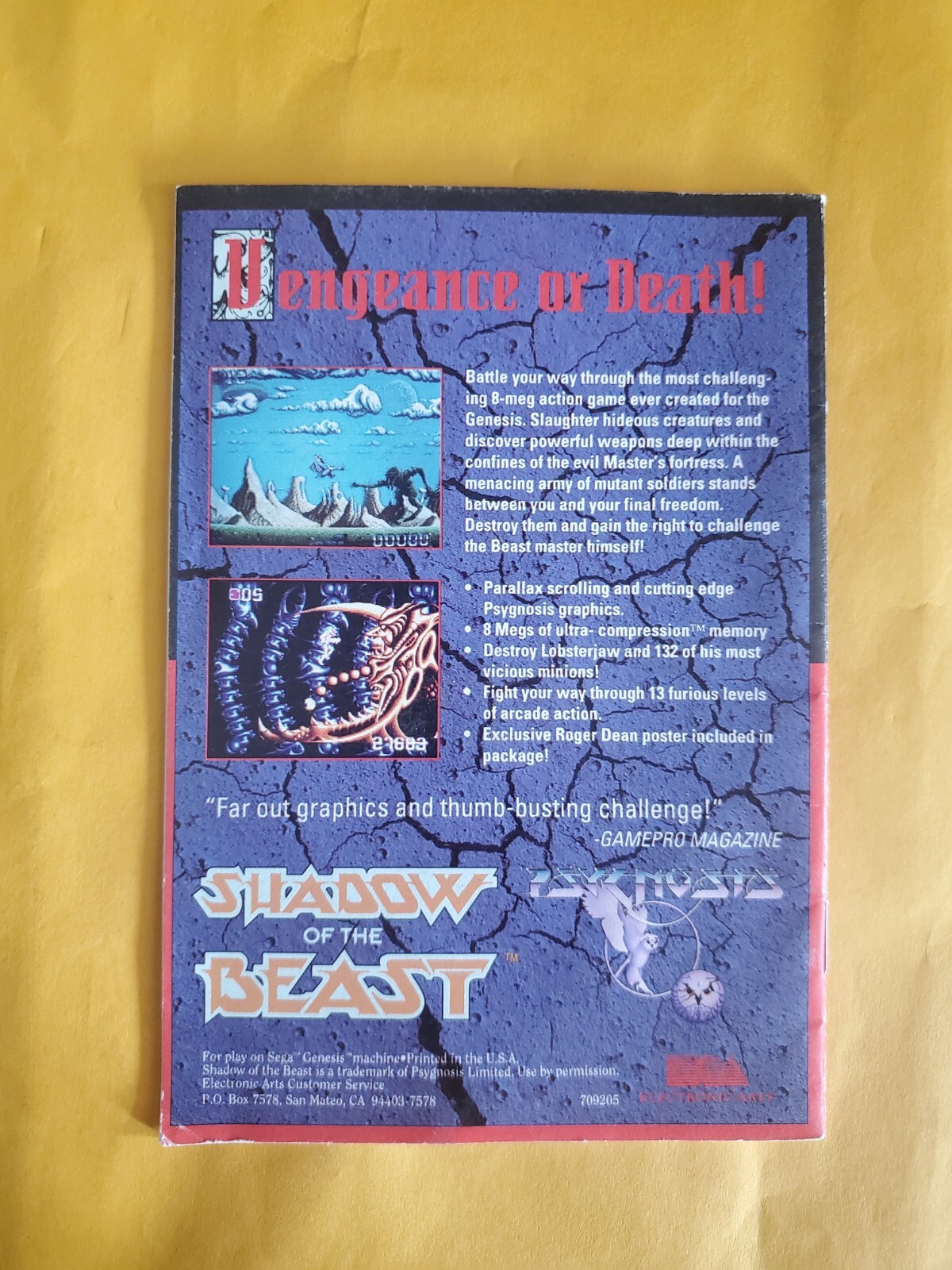 Fatal Rewind Authentic Sega Genesis Original Manual Only *