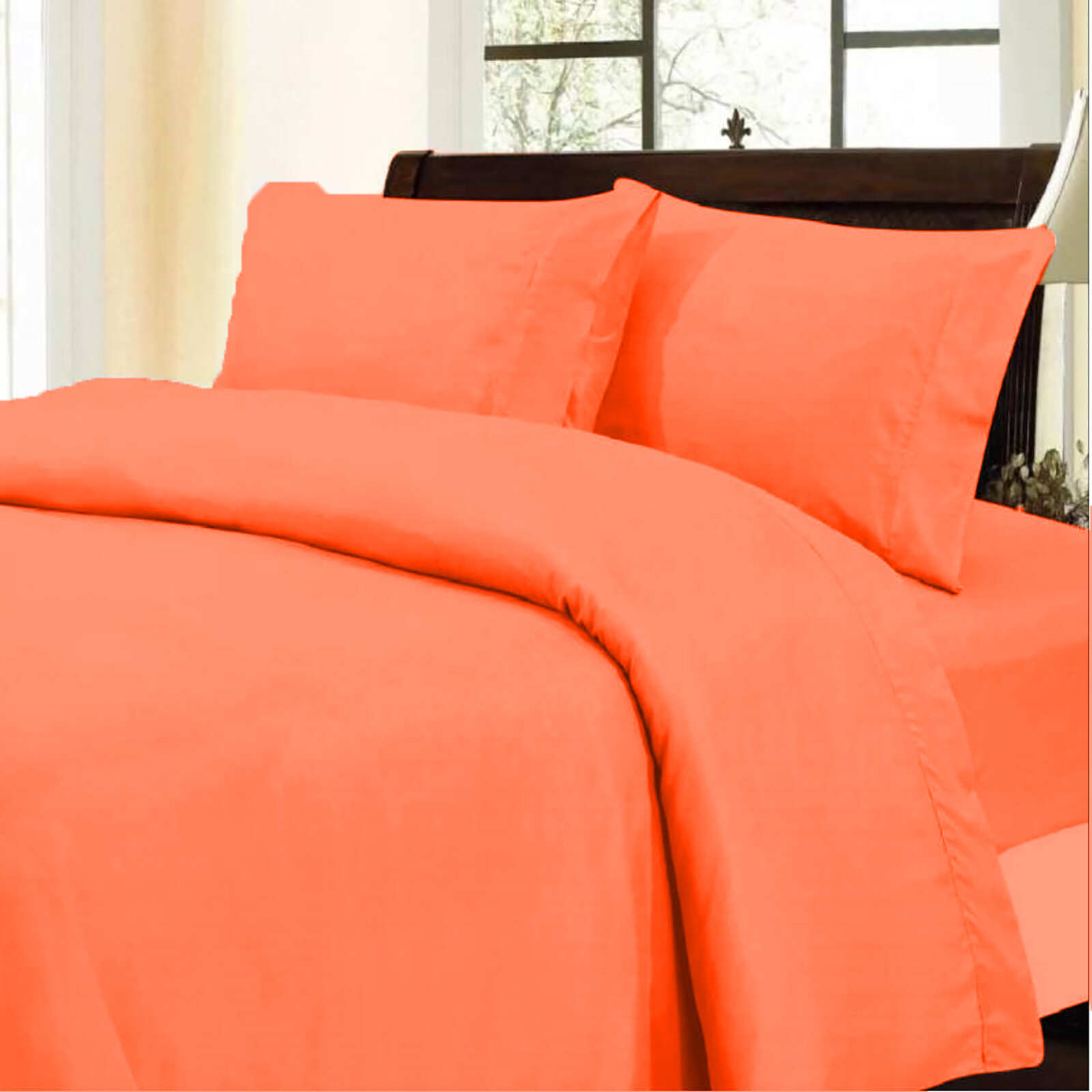 Bedding Collection 1000 TC OR 1200 TC 100% Cotton Orange Solid Select Item